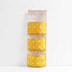 CouldNook Three-Pocket Hanging Organizer - Printed Fabric Wall Pockets