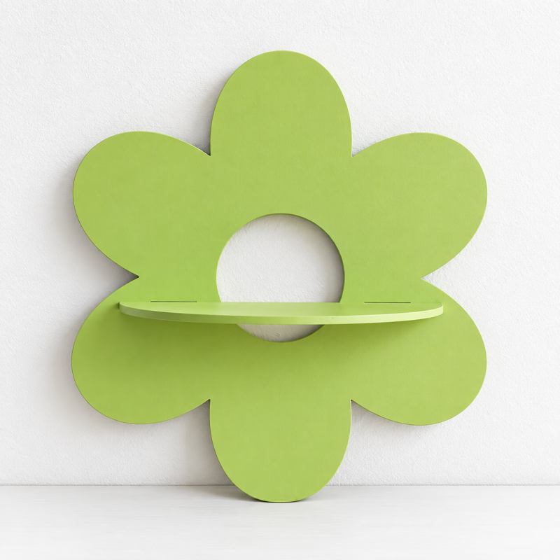 CouldNook Decorative Wall Shelf - Flower Or Wave Backing And Display Ledge