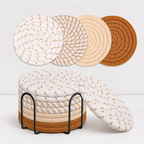 CouldNook Braided Cotton Coaster Set - Spiral Color Collections