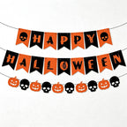 CouldNook Halloween Banner Garland‑Pumpkin Skull Party Decor Bunting