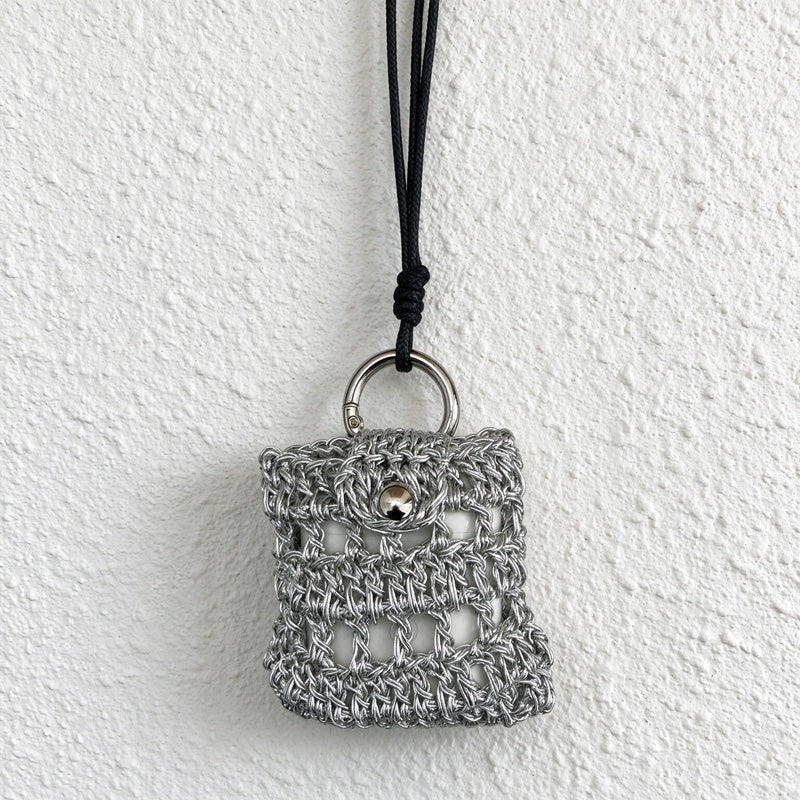 Crochet Earbud Pouch with Adjustable Neck Cord