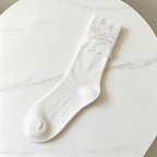 CouldNook Lace Cuff Slouch Socks - Soft Shoe Accent
