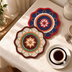 CouldNook Mandala Rubber Printed Table Mat - Knit Effect
