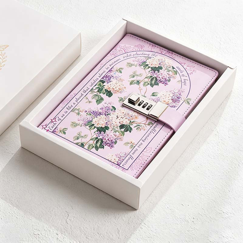 CouldNook A5 Floral Locking Journal - Gift Box Presentation