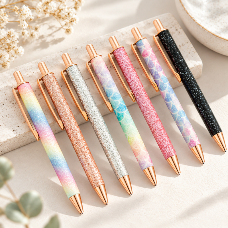 CouldNook Metal Ballpoint Pen - Glitter Finishes and Slim Clip