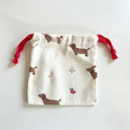 CloudNook Cartoon Print Drawstring Pouch‑Cotton Blend Small Storage Bag
