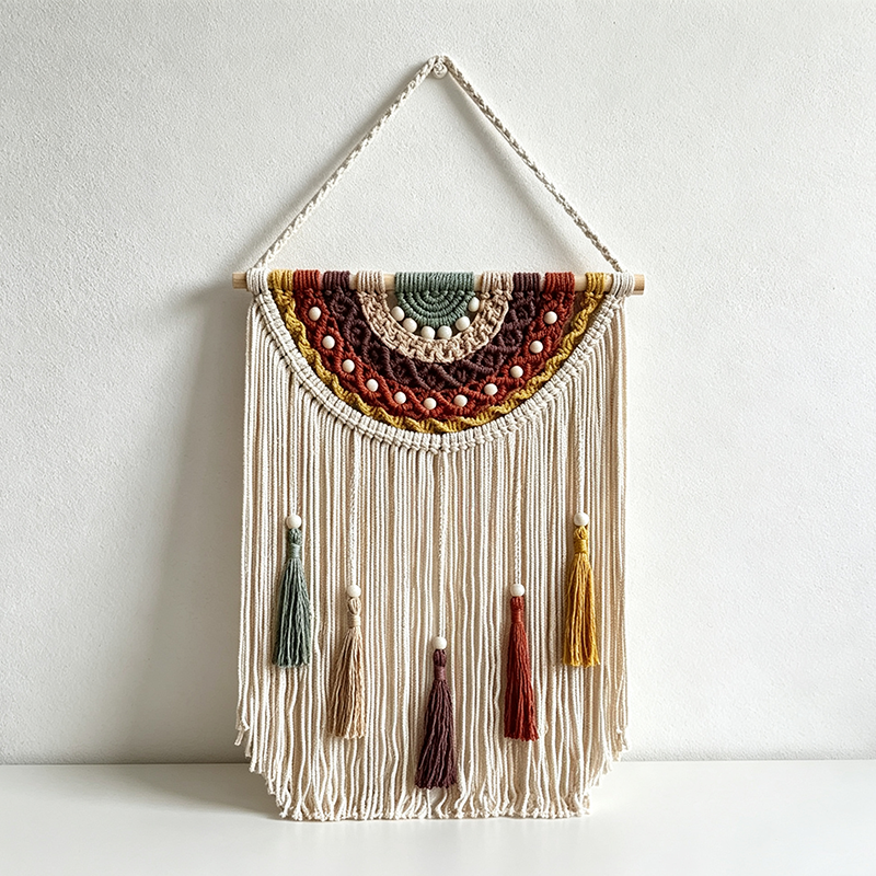 CouldNook Colorful Macrame Wall Hanging - Layered Tassel Design