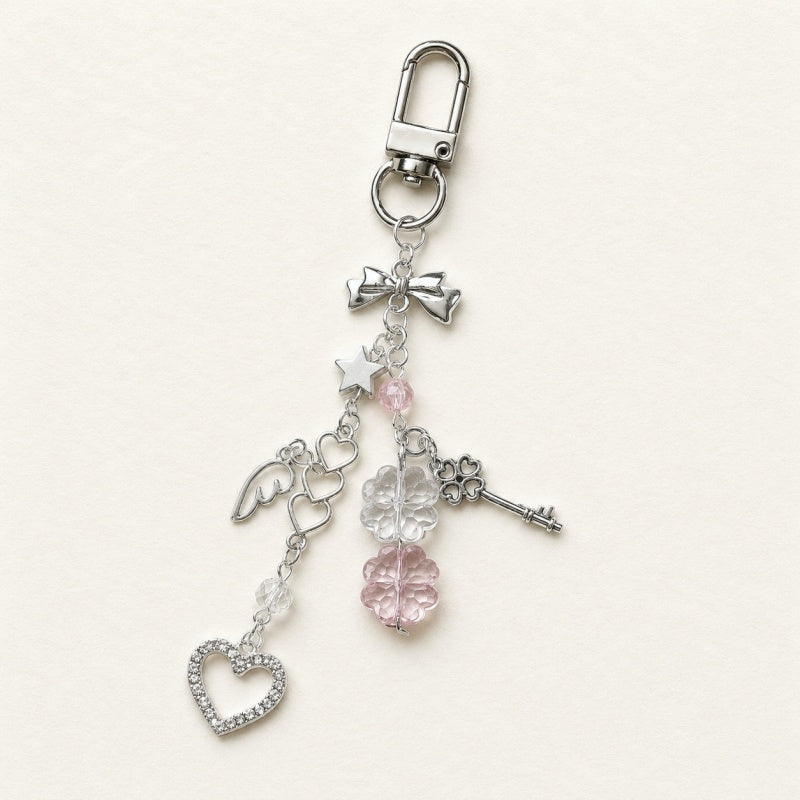 CouldNook Angel and Key Beaded Charm - Loop Cord Attachment