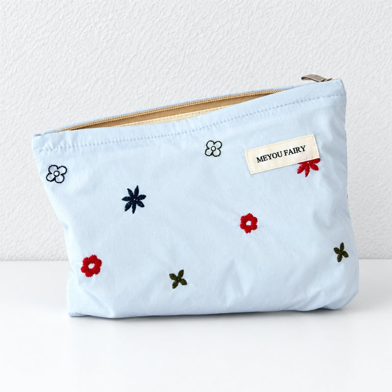 CouldNook Embroidered Flower Makeup Pouch - Pastel Panels