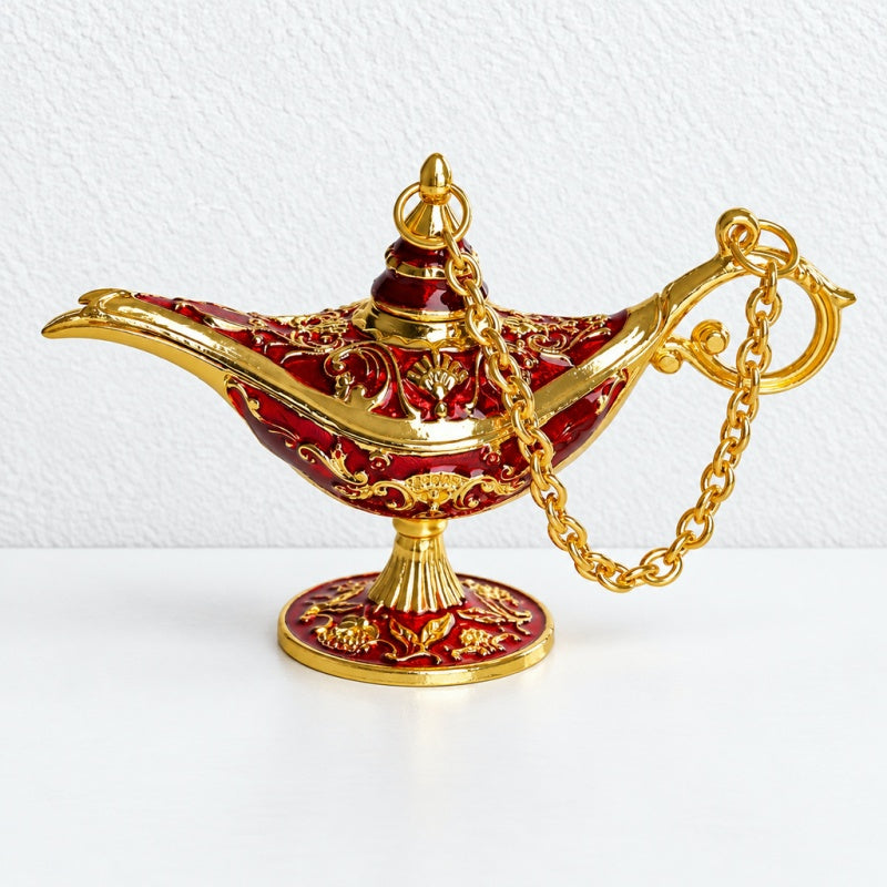 CouldNook Genie Lamp Ornament - Ornate Scrollwork And Curved Spout