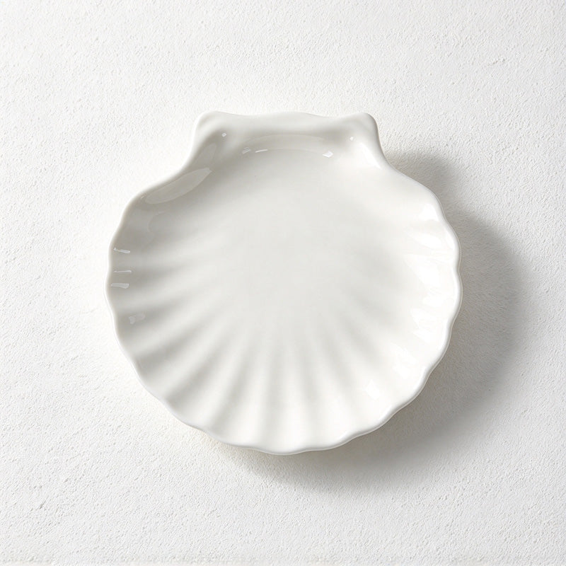 CouldNook Shell Dish - White Scalloped Serving Shape
