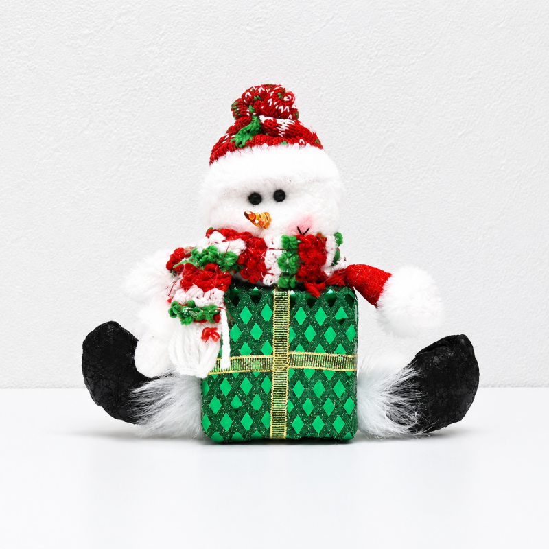 CouldNook Christmas Gift-Box Doll Ornament - Seated Character and Ribbon Details