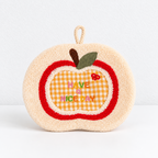 CouldNook Apple Motif Hand Towel - Gingham Detail and Greeting