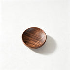 CloudNook Faux Walnut Wood Plate‑Solid Round Serving Dish