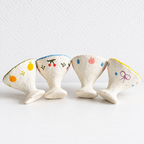 CouldNook Goblet Scented Candle - Textured Ceramic Vessel and Small Painted Motifs