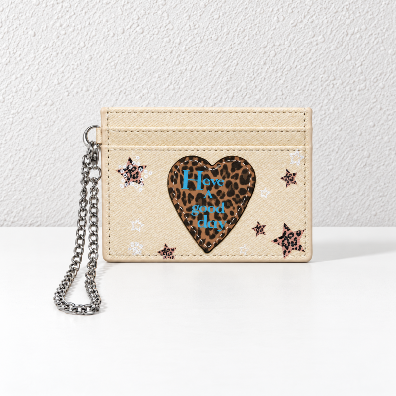 CouldNook Leopard Heart Card Holder - Chain Loop
