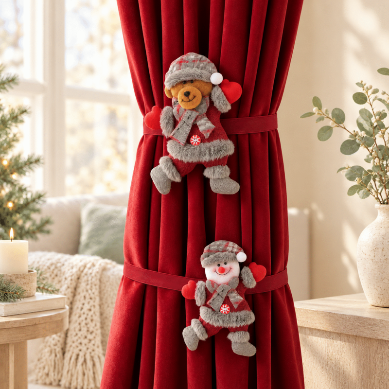 CouldNook Christmas Doll Curtain Tieback - Long Fabric Strap