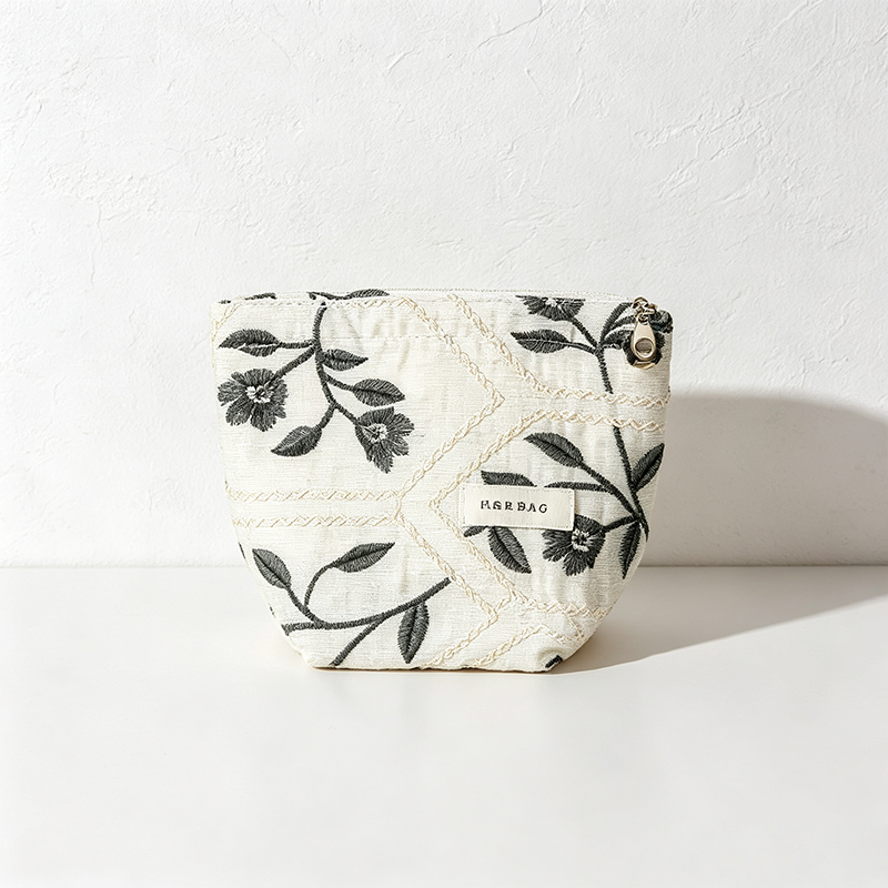 CouldNook Leaf Pattern Cosmetic Bag - Vanity Storage Accent