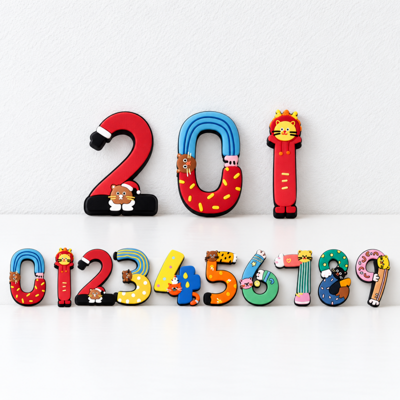 CouldNook Animal Design Acrylic Door Number Set - Colorful Printed Digits