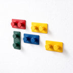 CouldNook Block-Style Adhesive Wall Hook Set - Two Round Pegs