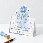 CouldNook Blue Rose Greeting Card - Moon Butterfly Designs