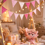 CouldNook Cotton Pennant Garland - Crinkled Triangles and Continuous Hanging Tape