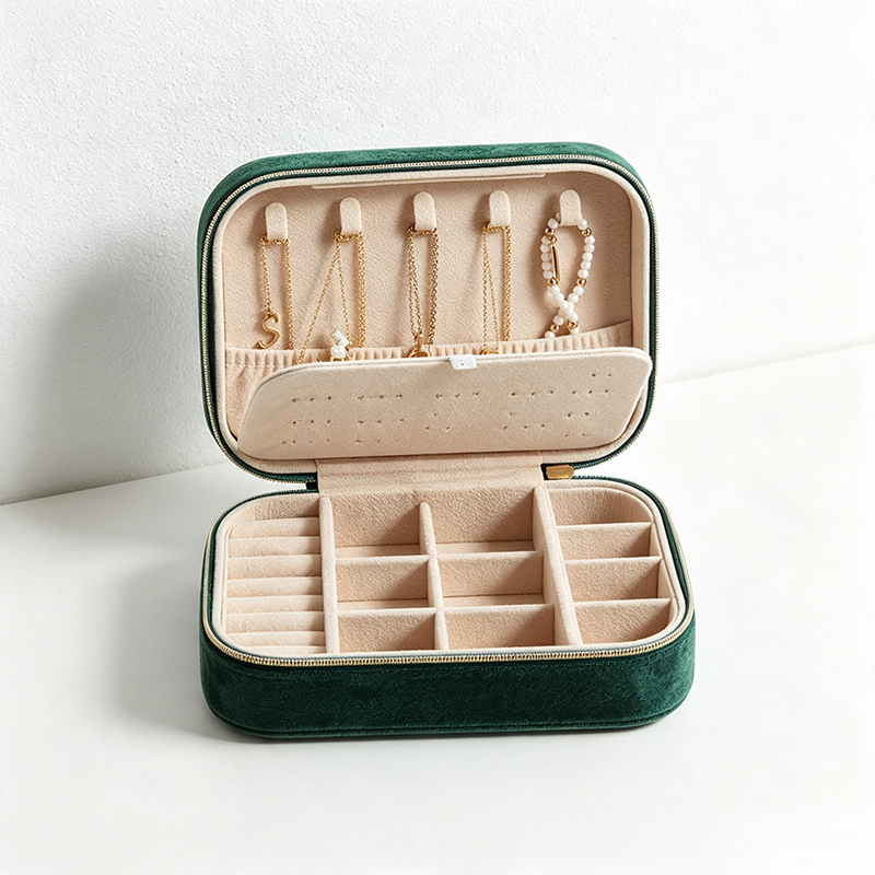 CouldNook Square Divided Travel Jewelry Case - Warm Routine Accent