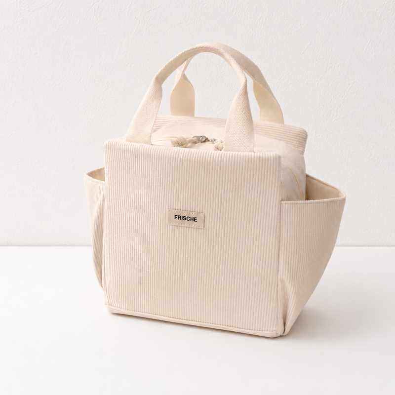 CouldNook Ribbed Lunch Tote - Wide Side Pocket Storage