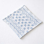 CouldNook Square Fabric Placemat - Crinkled Texture and Printed Floral Designs