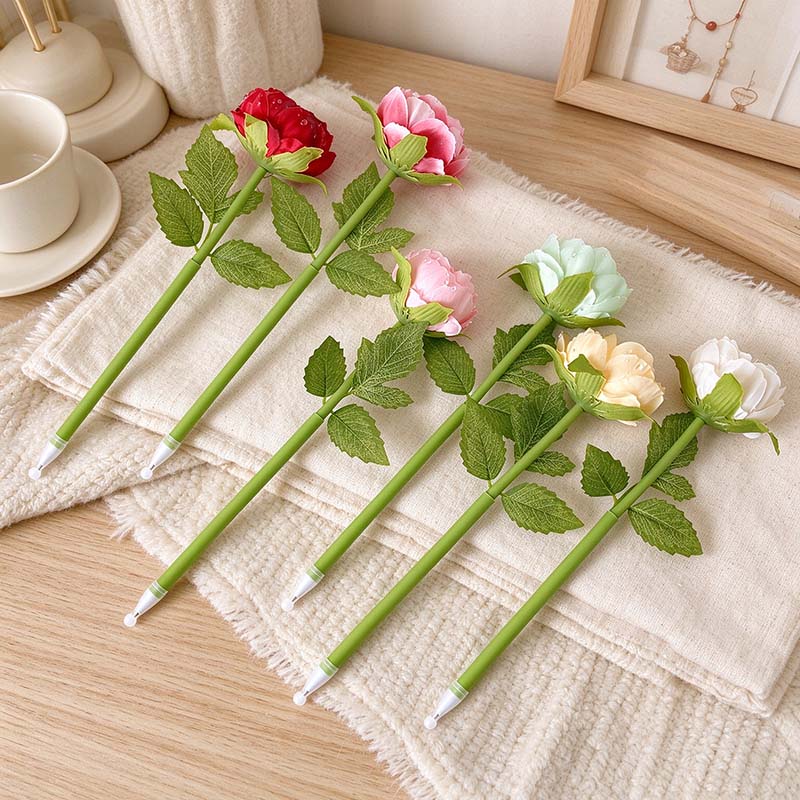 CouldNook Flower Ballpoint Pen - Layered Petals And Leafy Stem Body