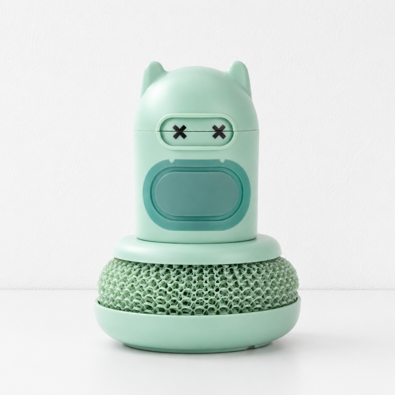 CouldNook Soap Dispensing Dish Brush - Cat Handle and Round Head
