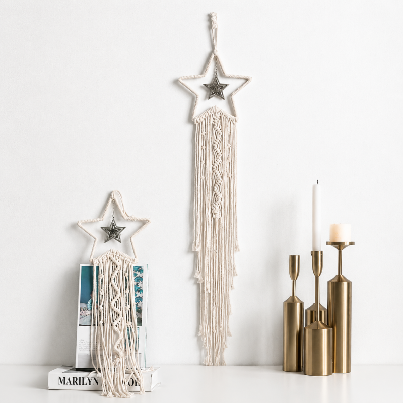 CouldNook Cotton Macrame Wall Hanging - Celestial Shape Designs