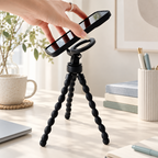 CouldNook Flexible Phone Tripod - Magnetic Ring Mount and Articulated Black Legs