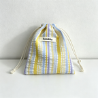 CouldNook Striped Drawstring Organizer Bag - Soft Storage Pouch