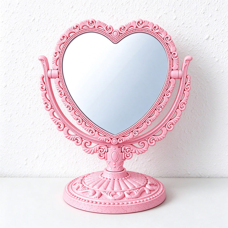 Ornate Tabletop Vanity Mirror with Pivoting Double-Sided Face