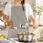 CouldNook Striped Cooking Apron - Adjustable Neck Strap
