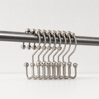 CouldNook Beaded Shower Curtain Hook - Rounded Metal Profile