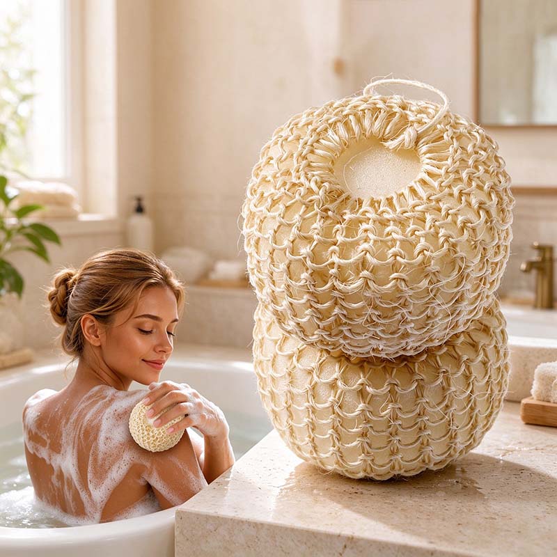 CouldNook Sisal Bath Ball - Woven Outer Layer and Sponge Core