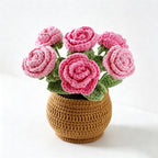 CouldNook Yarn Rose Planter Ornament - Six-Bloom Color Arrangements