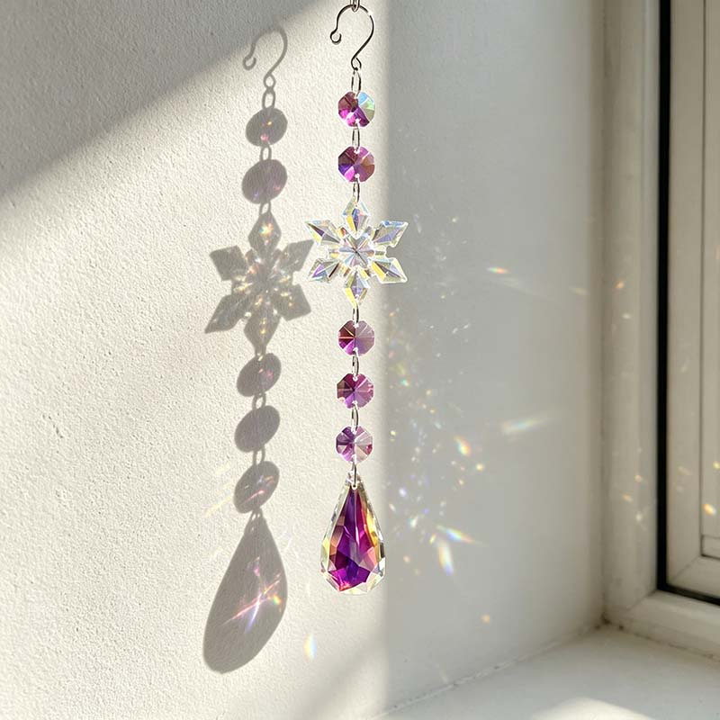 CouldNook Snowflake Suncatcher - Beaded Strand And Shaped Pendant Options