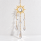 CouldNook Sun Suncatcher - Gold-Toned Rays and Three Hanging Pendant Strands