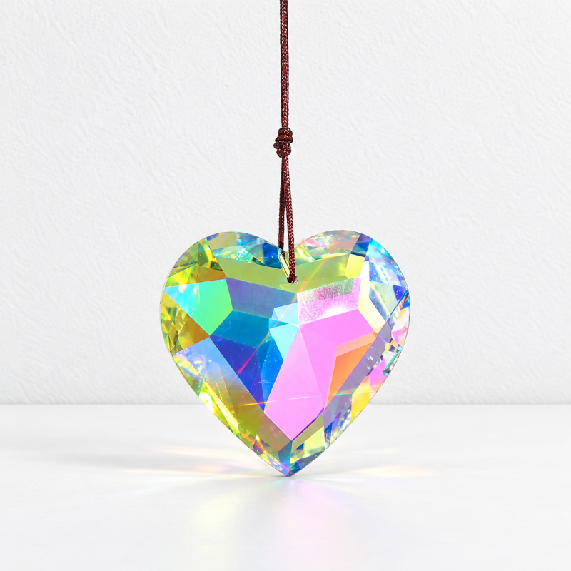 CouldNook Heart Prism Suncatcher - Faceted Crystal Pendant And Hanging Hole