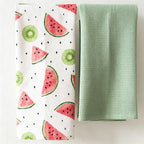 CouldNook Two Piece Tea Towel Set - Print and Waffle Pair