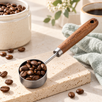 Coffee Measuring Scoop - Straight Cup and Walnut Handle