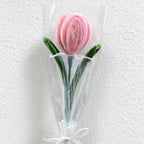 Artificial Tulip Bouquet with Pearl-Trim Wrapping