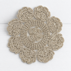 CouldNook Rose Lace Round Placemat - Openwork Floral Edge