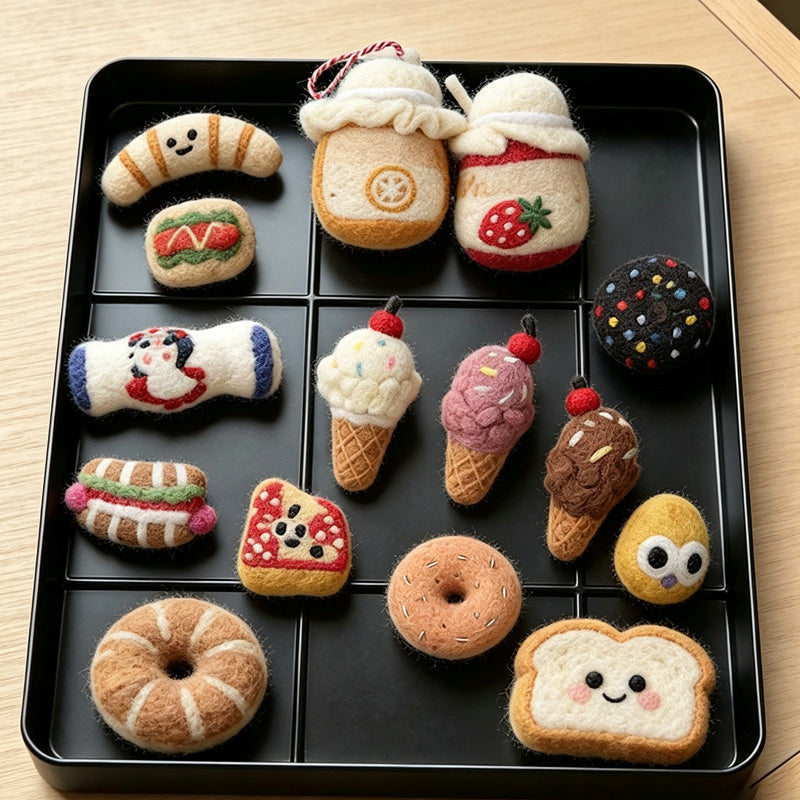 CloudNook Wool Felt Dessert Ornament‑Handmade Food Decoration
