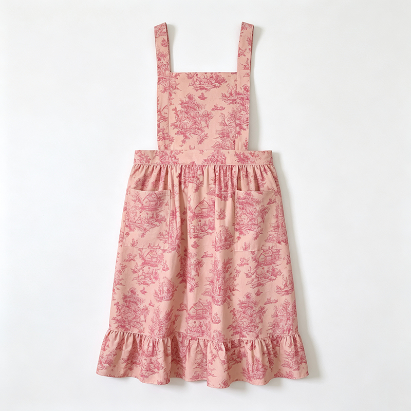 CouldNook Floral Dress Apron - Soft Gathered Room Accent