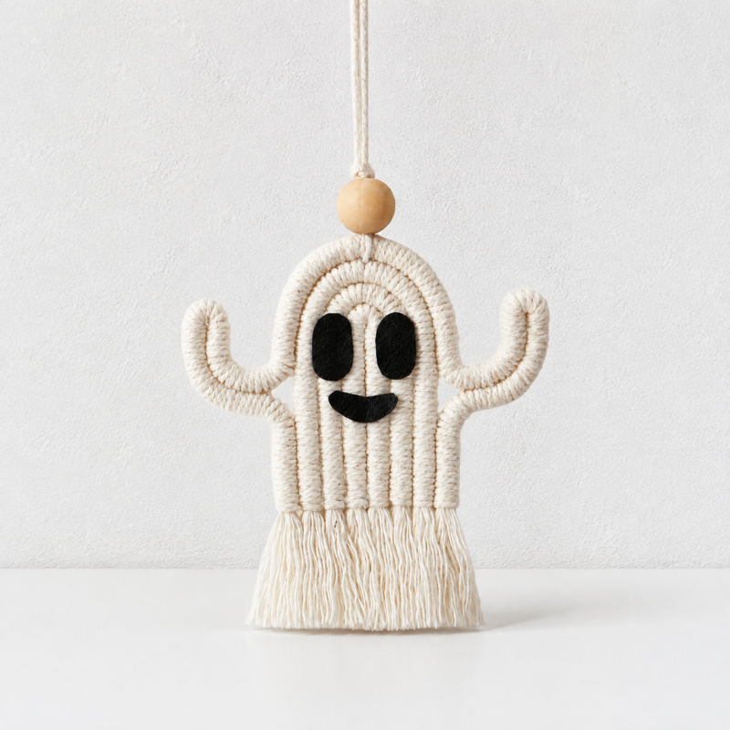 CouldNook Halloween Keychain Charm - Beaded Loops and Rope Motifs