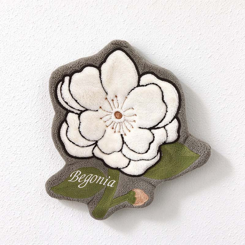 CouldNook Floral Hanging Hand Towel - Embroidered Blooms And Snap Strap